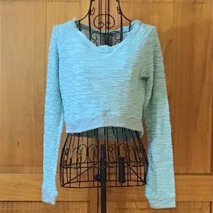 Teal Long Sleeve Crop Top Sweater